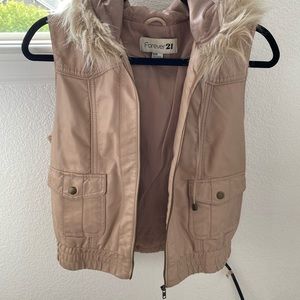 Forever 21 Faux leather pink vest